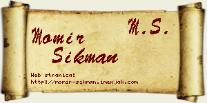 Momir Šikman vizit kartica